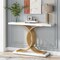 Tribesigns Modern Console Table Faux Marble Gold Metal Legs 40 Inch Narrow Hallway